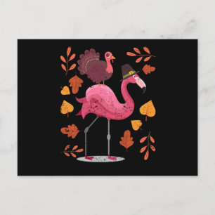 Carte Postale Dinde de jour de Thanksgiving au soir avec un flam