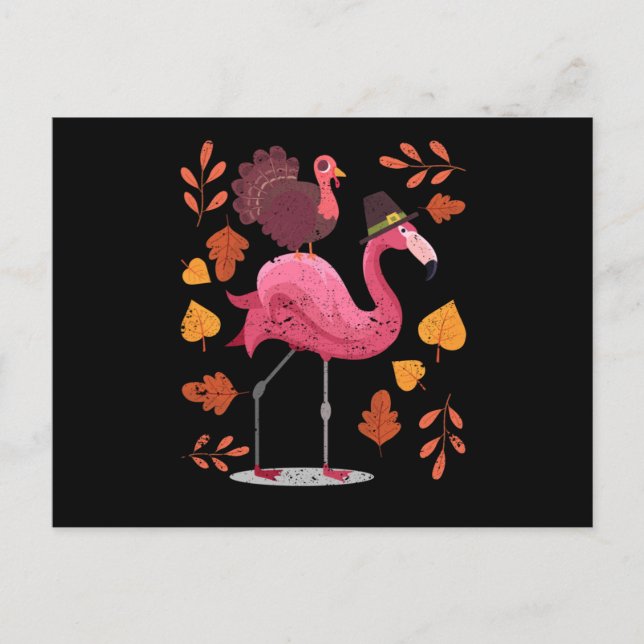 Carte Postale Dinde de jour de Thanksgiving au soir avec un flam (Devant)