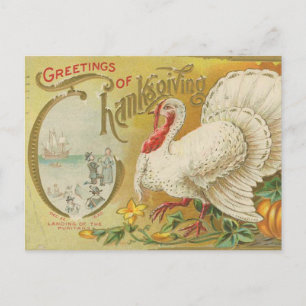Carte Postale Dinde de Thanksgiving vintage