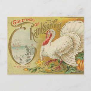 Carte Postale Dinde de Thanksgiving vintage