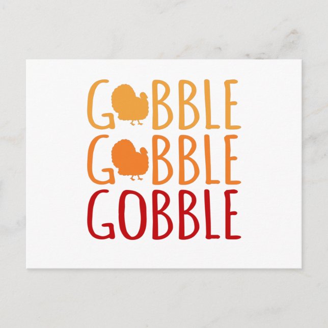 Carte Postale Dinde drôle de Thanksgiving Famille d'hommes de fe (Devant)