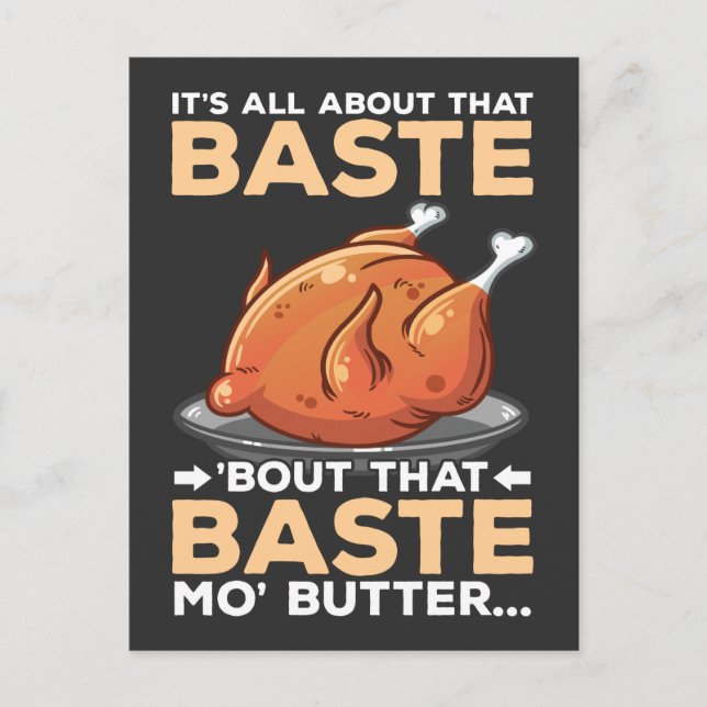 Carte Postale Dinde drôle de Thanksgiving Tout sur cette bassine (Devant)