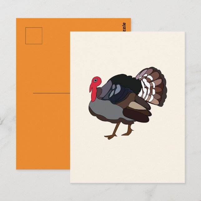 Carte Postale Dinde Oiseau Dinde (Devant / Derrière)
