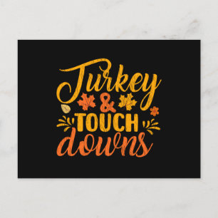 Carte Postale Dinde Touch Downs Football de Famille de Thanksgiv