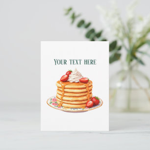 Carte Postale Dîner de pancakes aux fraises personnalisables amu