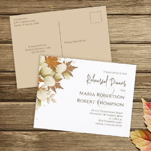 Carte Postale Dîner de répétition Automne Élégant Verdure 