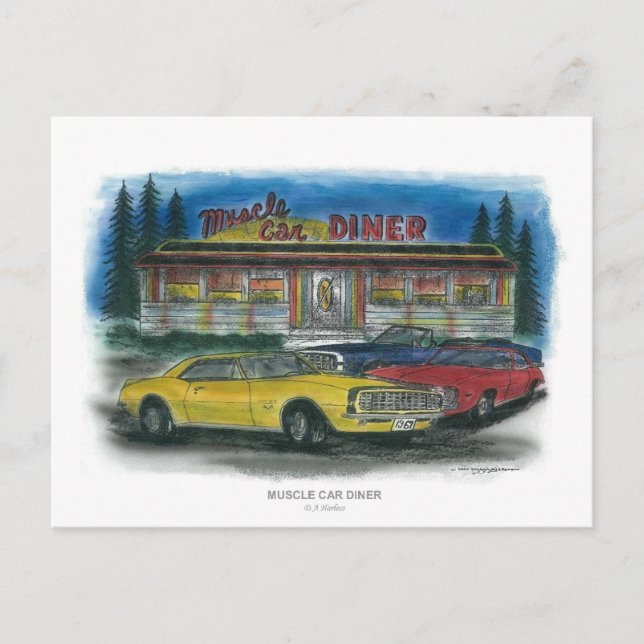 Carte postale DÎNER DE VOITURE MUSCLE (Devant)