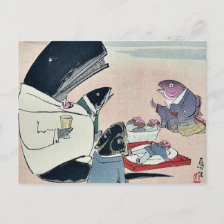 Carte Postale Dîner des marins russes par Kobayashi, Kiyochika