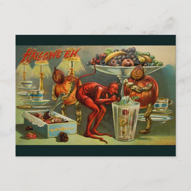 Carte Postale Dîner d'Halloween (Devant)