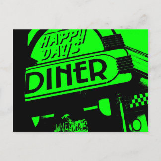 Carte Postale Dîner vert et noir Joyeux Jours