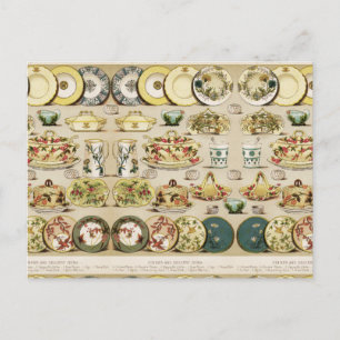Carte Postale Dîner vintage et dessert Chine