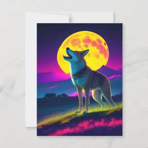 Carte Postale Dingo au clair de lune des lunes des lunes