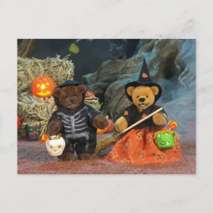 Carte Postale Dinky Bears Skeleton & Witch