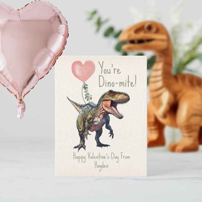 Carte Postale Dinosaur Dino-mite Classroom Valentine (Créateur téléchargé)