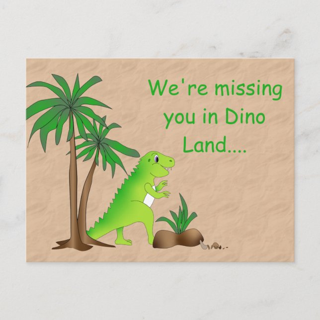 Carte Postale Dinosaur Land Cute Dino (Devant)