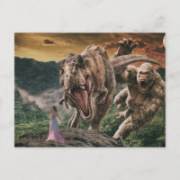 Dinosaur Tyrannosaurus Gorilla Imaginaire scène