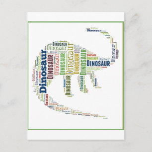 Carte Postale Dinosaur Word Art