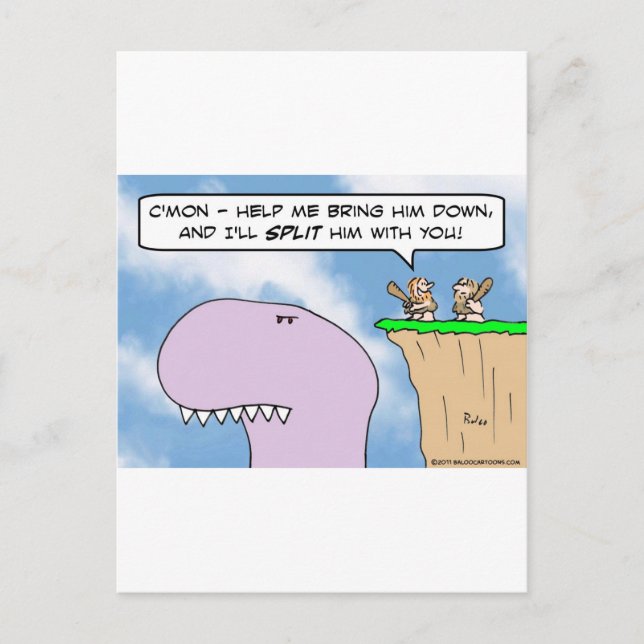 Carte Postale dinosaure caveman (Devant)