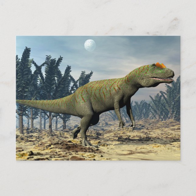 Carte Postale Dinosaure d'Allosaurus - 3D rendent (Devant)