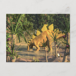 Carte Postale Dinosaure de Stegosaurus - rendu 3D
