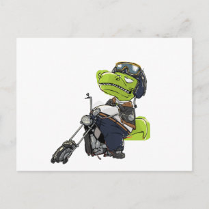 Carte Postale Dinosaure Motocyclette Tyrannosaurus Rex