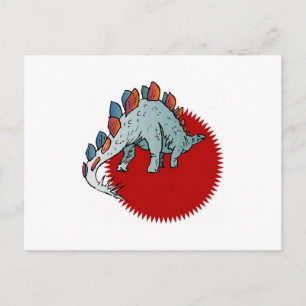 Carte Postale Dinosaure rouge