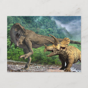 Carte postale Dinosaure Tyrannosaurus Triceratops