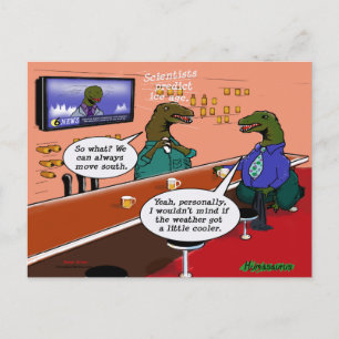 Carte Postale Dinosaures dans un bar