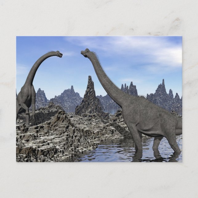 Carte Postale dinosaures de Brachiosaurus - rendu 3D (Devant)