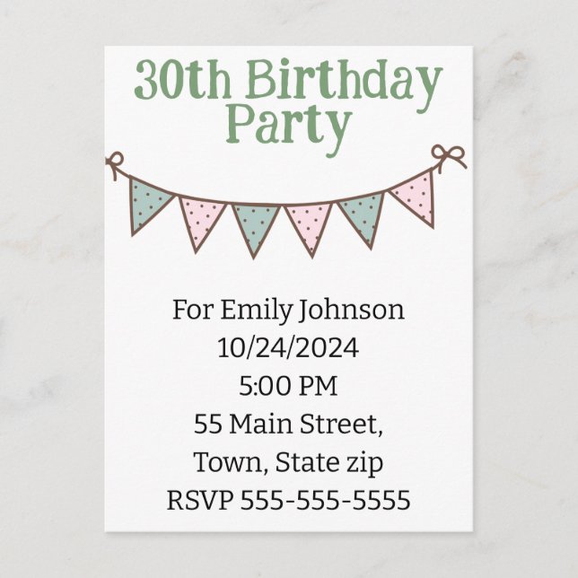 Carte postale d'invitation (Devant)