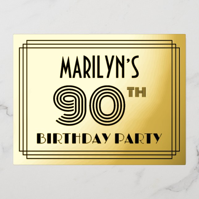 Carte Postale D'invitation À Feuilles D'aluminium 90e anniversaire (Recto)