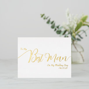 Carte Postale D'invitation À Feuilles D'aluminium À mon témoin de mariage le jour de mon mariage Écr