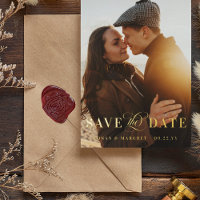 Big Photo Gold Foil Enregistrer la date Foil Invit
