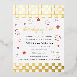 Carte Postale D'invitation À Feuilles D'aluminium Japanese Touch Bridal
