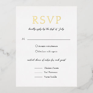 Carte Postale D'invitation À Feuilles D'aluminium Mariage élégant minimal Ramona