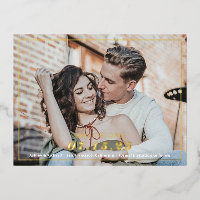 Photo moderne simple enregistrer la date avec feui