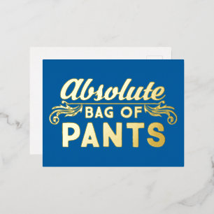 Carte Postale D'invitation À Feuilles D'aluminium Sac Absolu De Pantalon