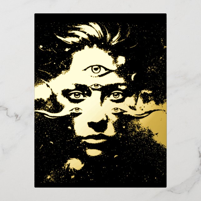 Carte Postale D'invitation À Feuilles D'aluminium The Phantoms Eye (Recto)