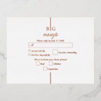 Véritable Rose Gold Foil Monogramme Mariage RSVP