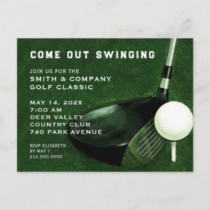 Carte postale d'invitation à un événement de golf