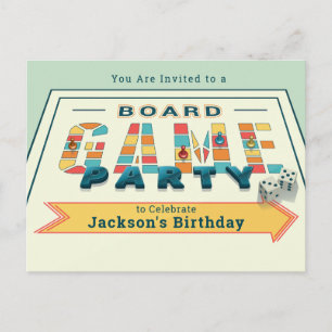 Carte postale d'invitation à une fête de jeux de s