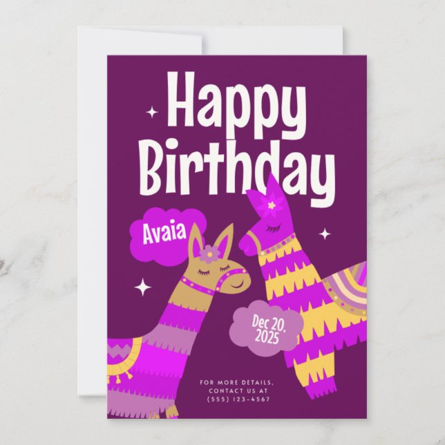 Carte postale d'invitation d'anniversaire (Devant)