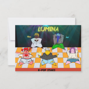 Carte postale d'invitation d'anniversaire K-Pop 