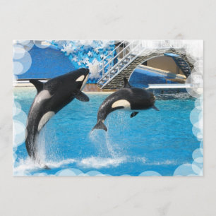 Carte postale d'invitation de baleine
