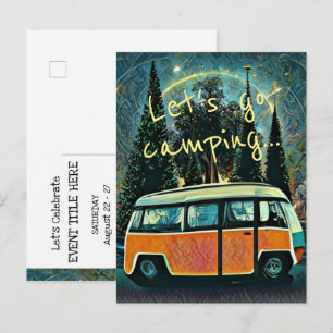 Carte postale d'invitation de camping