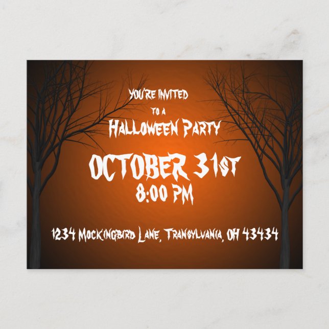 Carte postale d'invitation de Halloween (Devant)