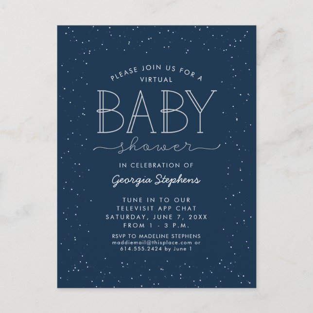 Carte postale d'invitation de la marine de baby sh (Devant)