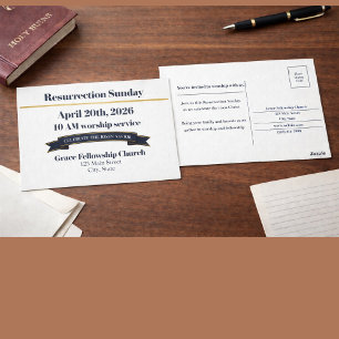 Carte postale d'invitation de l'église pour le dim