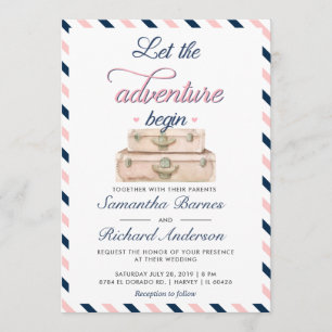 Carte postale d'invitation de mariage de voyage ro