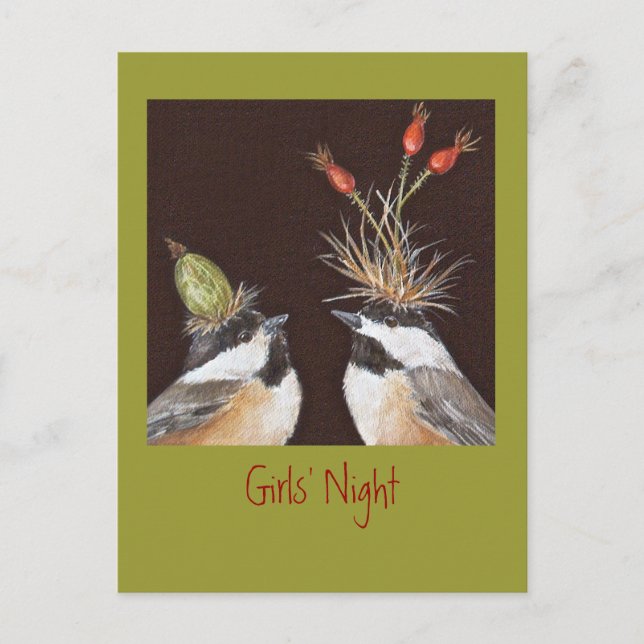 Carte postale d'invitation de nuit pour les filles (Devant)